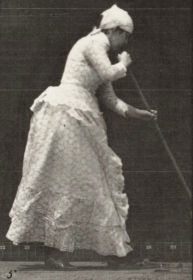 Plate 484 A:  Sweeping.  B:  Dusting a room — figure reference